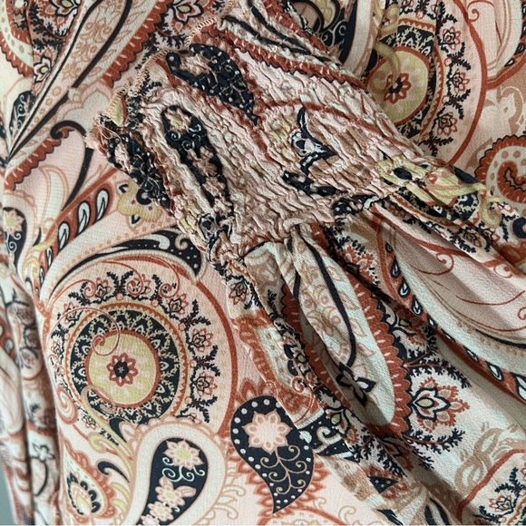 Anthropologie | Cady Tiered Paisley Printed Tunic Dress Size Small Boho Smocked - Picture 16 of 16